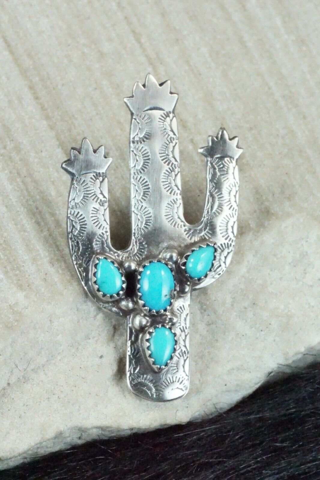 Turquoise and Sterling Silver Pendant - Genevieve Francisco - High Lonesome Trading