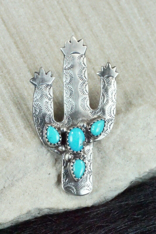 Turquoise and Sterling Silver Pendant - Genevieve Francisco - High Lonesome Trading