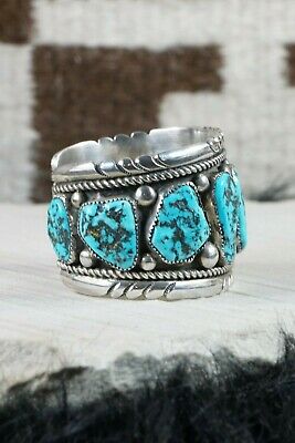 Zuni Turquoise and Sterling Silver Bracelet - Robert Leekya - High Lonesome Trading