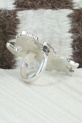 Turquoise, Spiny Oyster & Sterling Silver Ring - Marisa Selecion - Size 7.5