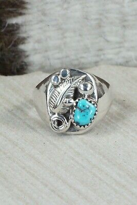 Turquoise & Sterling Silver Ring - Wilbur Myers - Size 10.5
