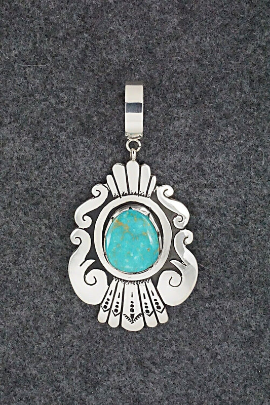Turquoise & Sterling Silver Pendant - Rosita Singer