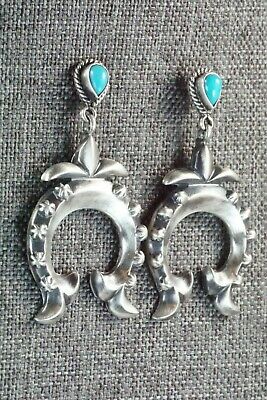 Turquoise & Sterling Silver Earrings - Lee Shorty