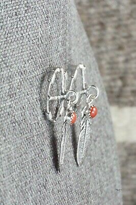 Coral & Sterling Silver Earrings - Elaine Shirley