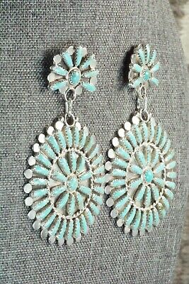 Turquoise & Sterling Silver Earrings - Lavell Byjoe