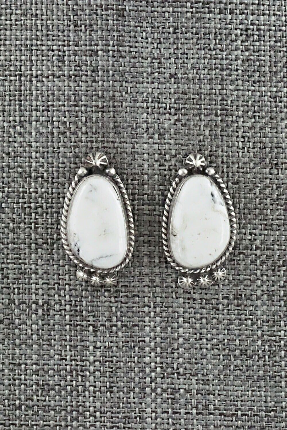 White Buffalo & Sterling Silver Earrings - Sheena Jack