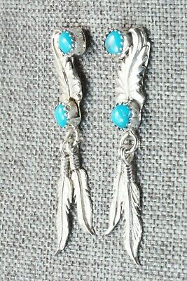 Turquoise and Sterling Silver Earrings - Adelarae Yazzie