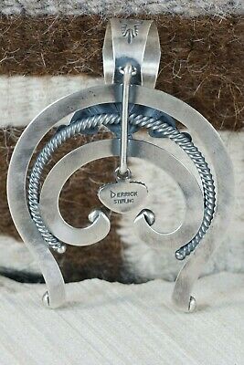 Navajo Turquoise and Sterling Silver Naja Pendant - Derrick Gordon - High Lonesome Trading
