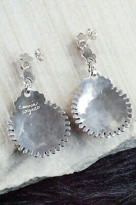 Coral & Sterling Silver Earrings - Connie Wyaco - Zuni
