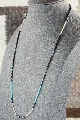 Turquoise, Shell, Coral & Sterling Silver Necklace - Esquipula Tenorio