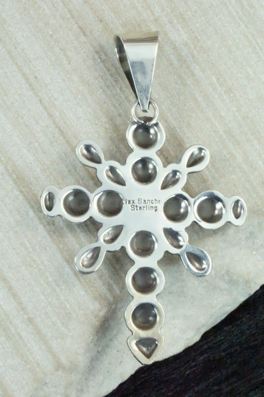Turquoise & Sterling Silver Cross Pendant - Alex Sanchez