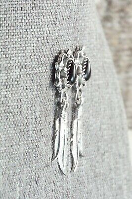 Onyx & Sterling Silver Earrings - Angeline Platero