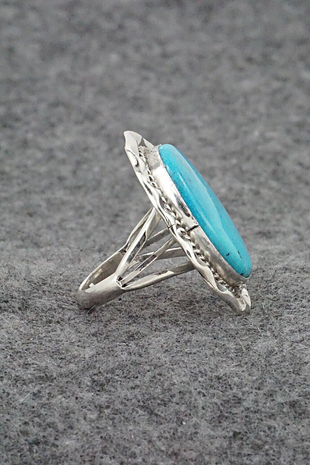 Turquoise & Sterling Silver Ring - Samuel Yellowhair - Size 8