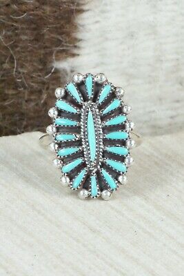 Turquoise & Sterling Silver Ring - Judy Wallace - Size 9