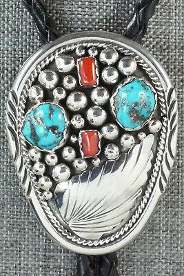 Turquoise & Sterling Silver Bolo Tie - Fred Peters
