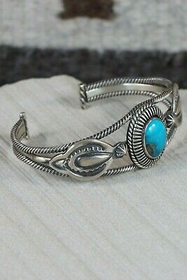 Navajo Turquoise & Sterling Silver Bracelet - Native American - High Lonesome Trading