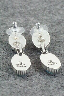Turquoise & Sterling Silver Earrings - Alvin Joe