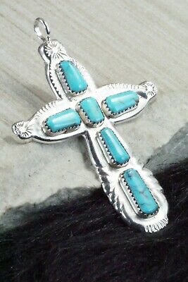 Turquoise & Sterling Silver Pendant - Wilbur Iule