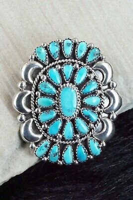 Turquoise and Sterling Silver Pin - Eunise Wilson
