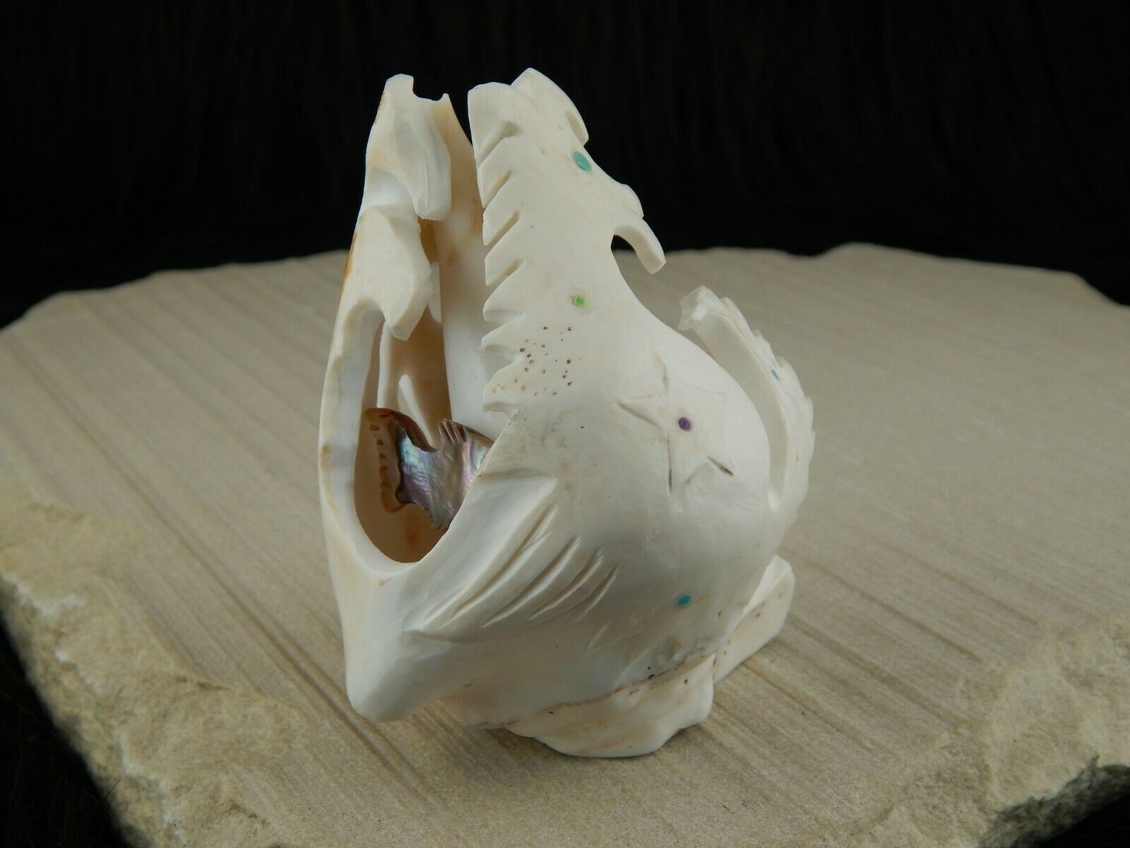 Sea Horse Zuni Fetish Carving - Vaughn Kaskalla - High Lonesome Trading