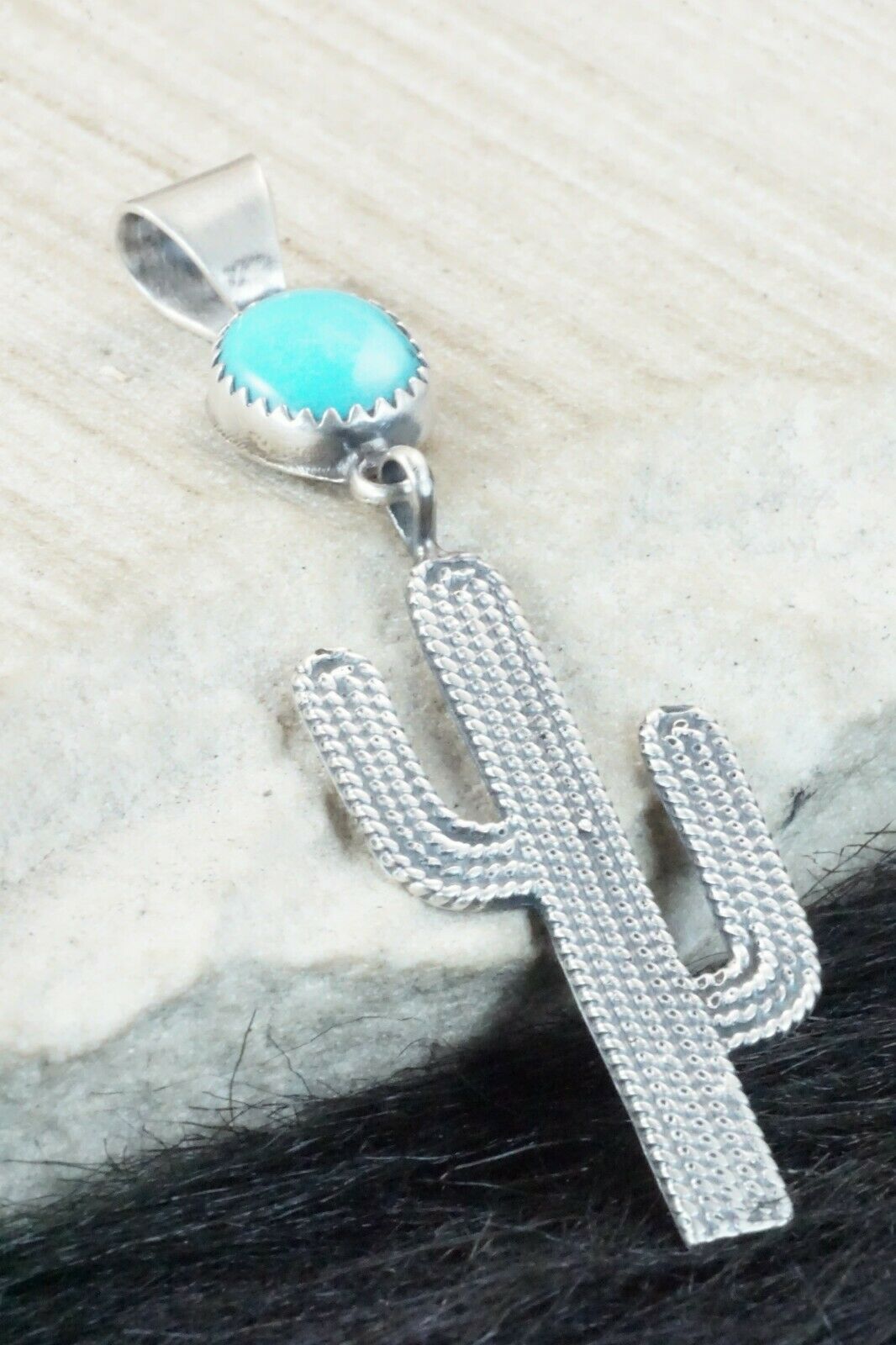 Turquoise and Sterling Silver Pendant - Annie Spencer