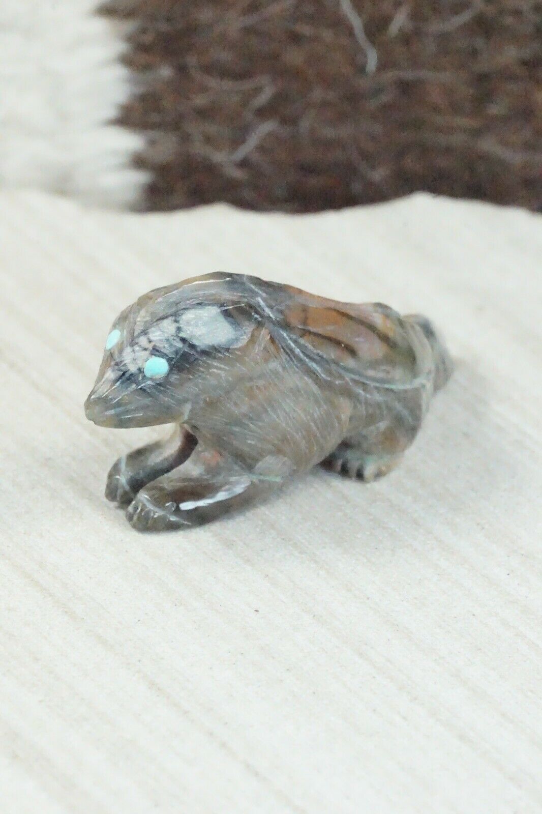 Badger Zuni Fetish Carving - Jonas Hustito