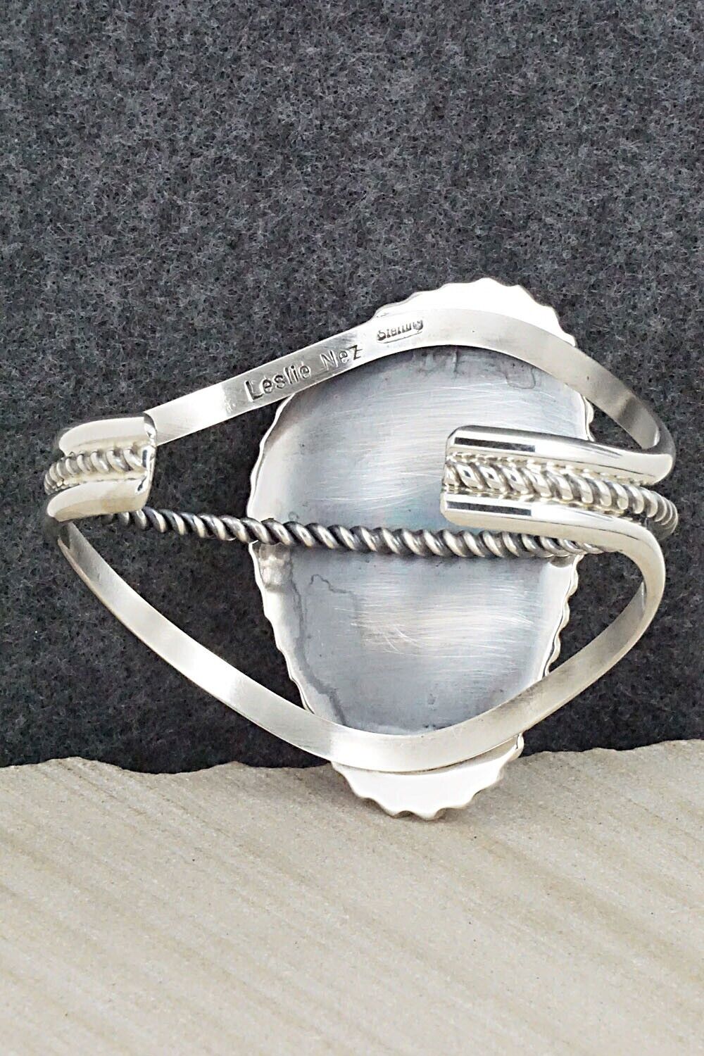 Turquoise & Sterling Silver Bracelet - Leslie Nez