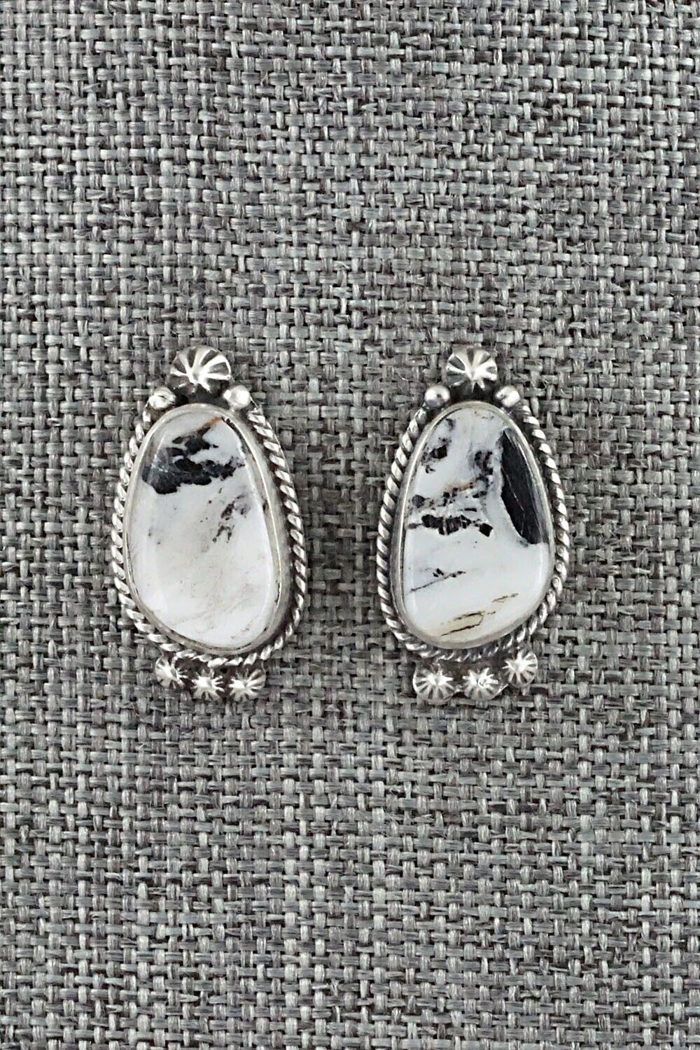 White Buffalo & Sterling Silver Earrings - Sheena Jack