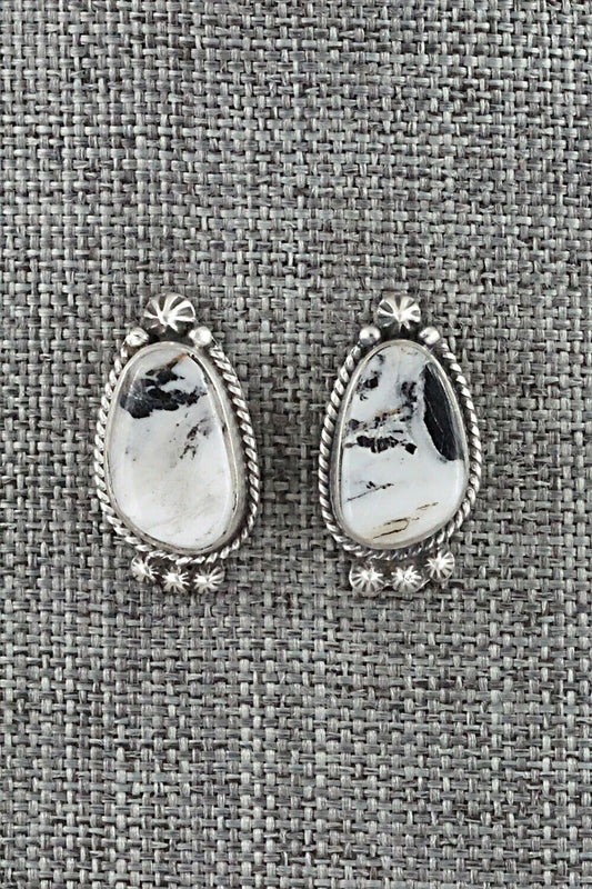 White Buffalo & Sterling Silver Earrings - Sheena Jack