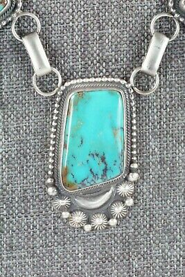 Turquoise & Sterling Silver Necklace and Earrings Set - Tom Lewis - High Lonesome Trading