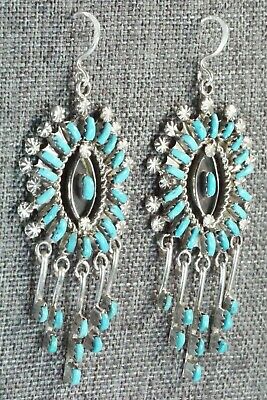 Turquoise & Sterling Silver Earrings - Keith Leekity