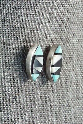 Multi Stone Inlay & Sterling Silver Earrings - Monica Johnson