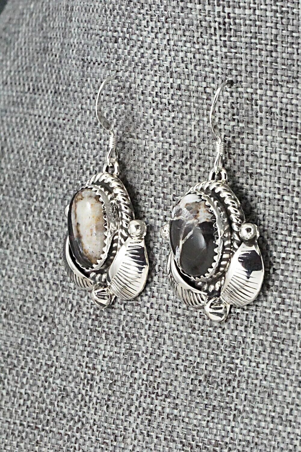White Buffalo & Sterling Silver Squash Blossom Set - Vernon Johnson
