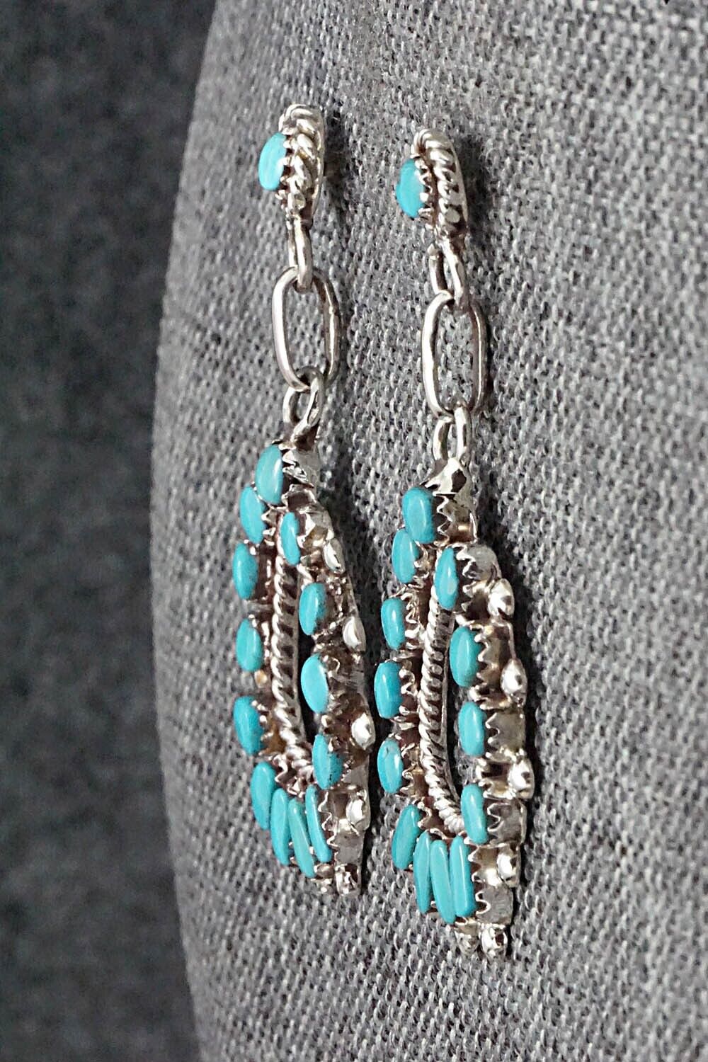 Turquoise & Sterling Silver Earrings - Vangie Tsabetsaye