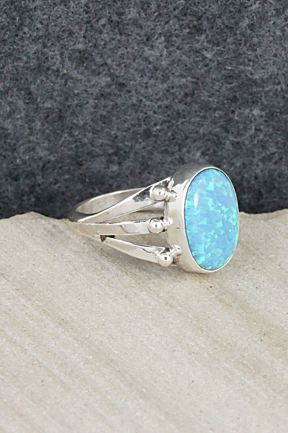 Opalite & Sterling Silver Ring - Tom Dinetso - Size 8