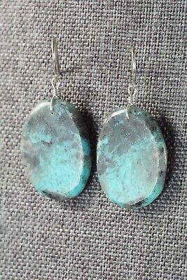 Turquoise & Sterling Silver Earrings - Lester Abeyta - Santo Domingo