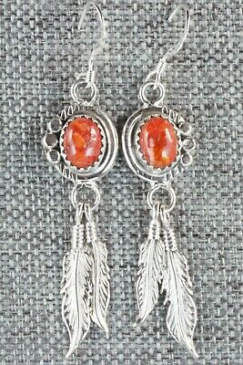 Spiny Oyster & Sterling Silver Earrings - Etta Larry