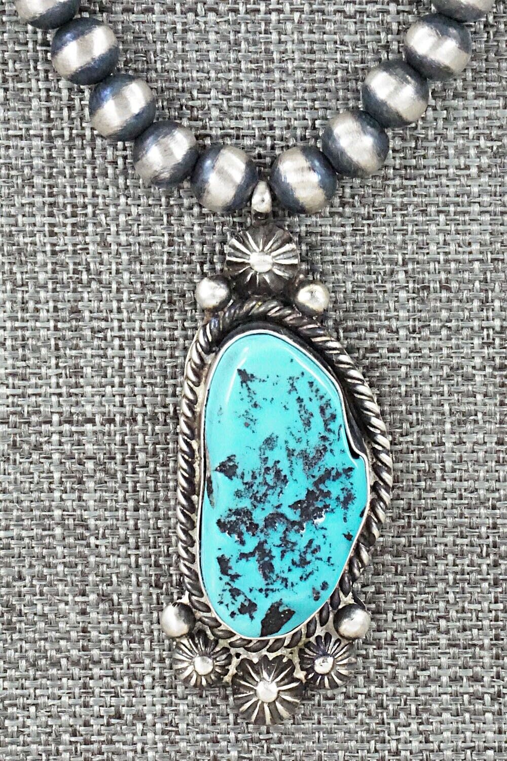 Turquoise & Sterling Silver Necklace and Earrings Set - Wilson Dawes
