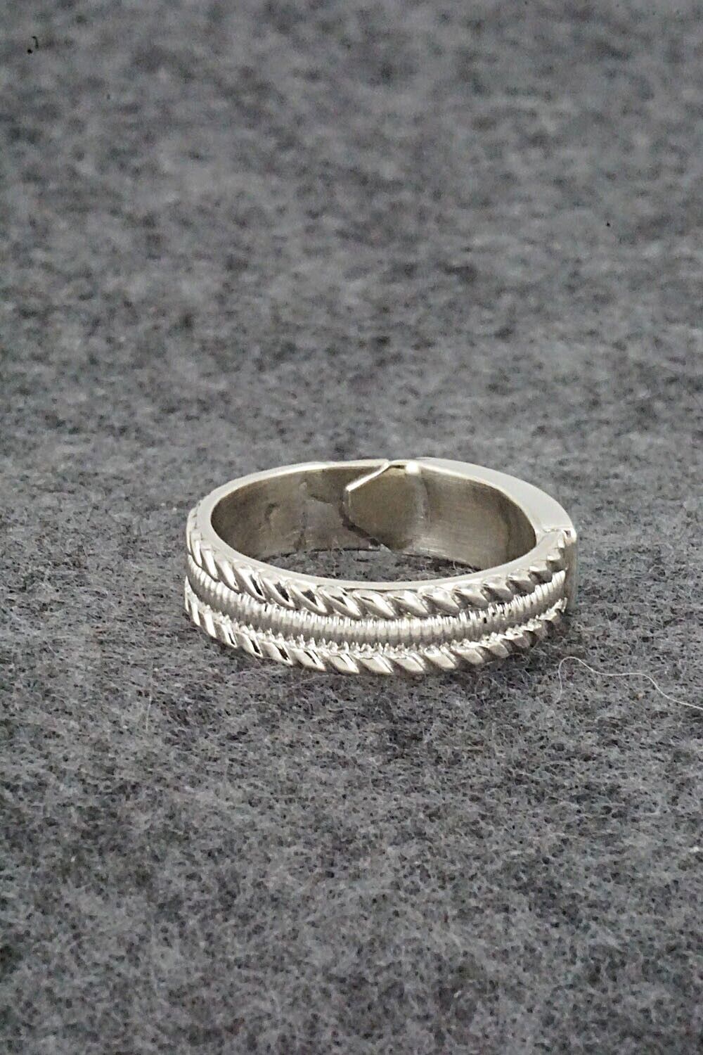 Opalite & Sterling Silver Inlay Ring - Orlando Laweka - Size 7.5