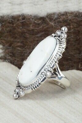 White Buffalo & Sterling Silver Ring - Daniel Benally - Size 7