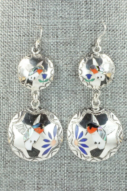 Multi Stone & Sterling Silver Earrings - Quintin Quam Sr.
