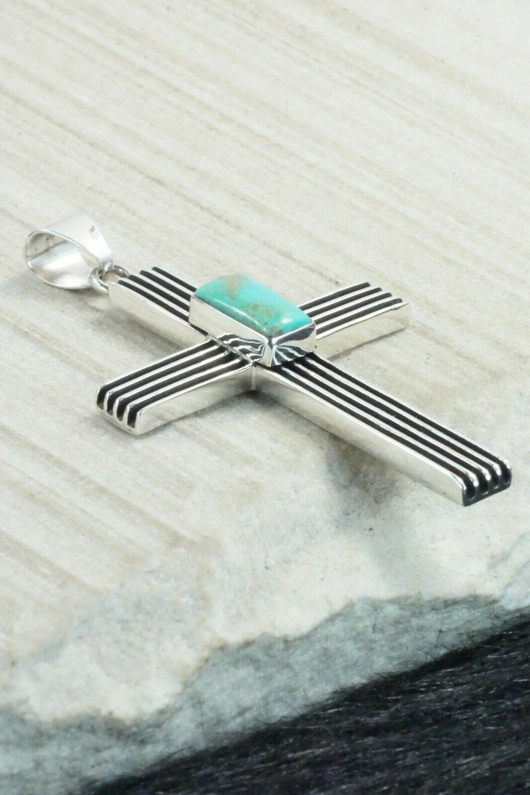 Turquoise & Sterling Silver Pendant - Francis Jones