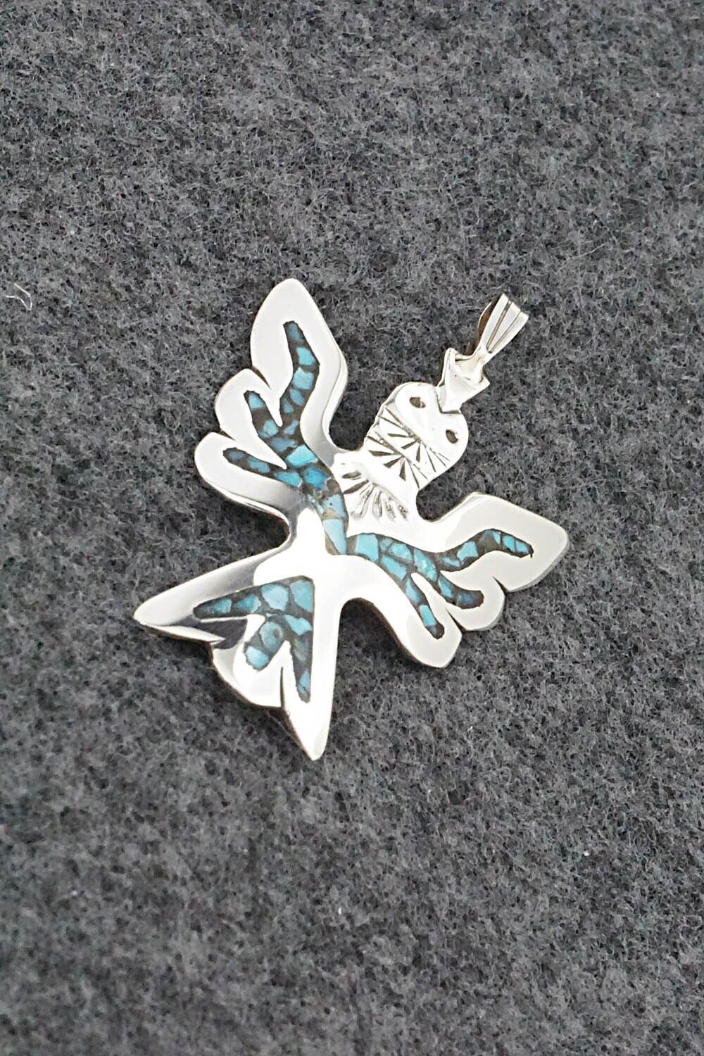 Turquoise and Sterling Silver Pendant - Jolene Yazzie