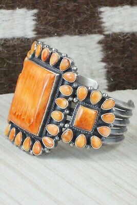 Spiny Oyster & Sterling Silver Bracelet - Anthony Skeets