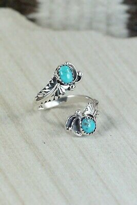 Navajo Turquoise and Sterling Silver Ring - Etta Belin - Size 9