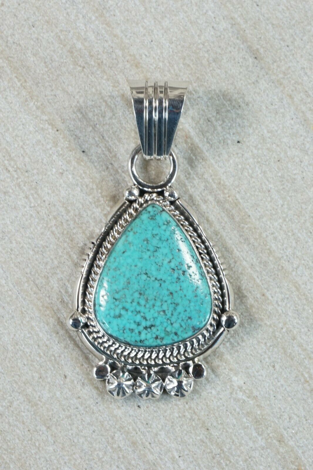Navajo Turquoise and Sterling Silver Pendant - Bobby Platero