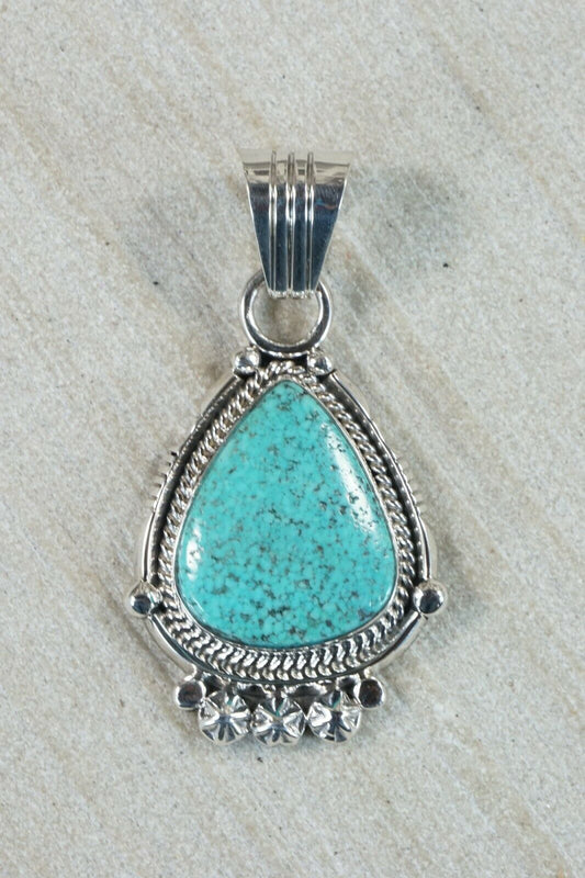 Navajo Turquoise and Sterling Silver Pendant - Bobby Platero