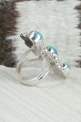 Turquoise & Sterling Silver Ring - Shirley Largo - Size 6.5