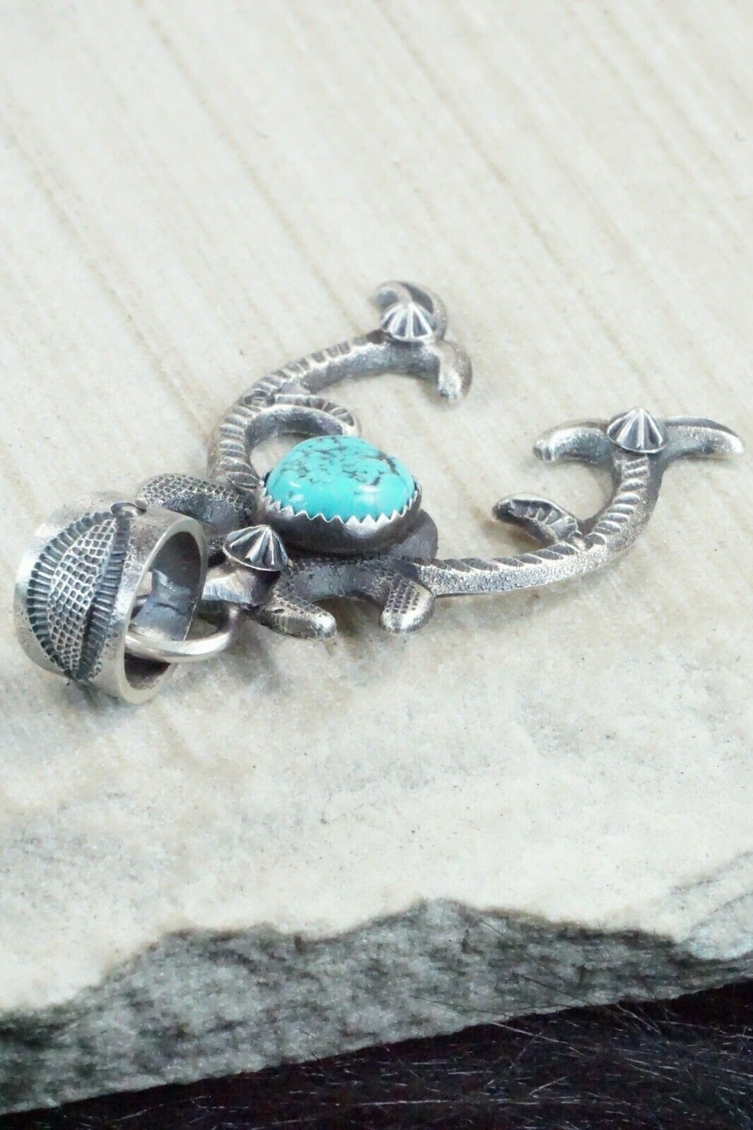 Turquoise and Sterling Silver Pendant - Eva & Linberg Billah