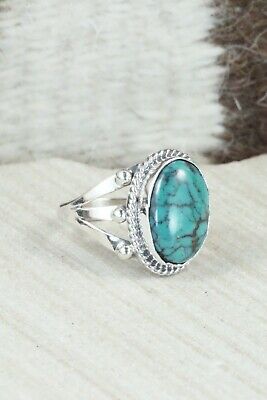 Turquoise & Sterling Silver Ring - Grace Kenneth - Size 8